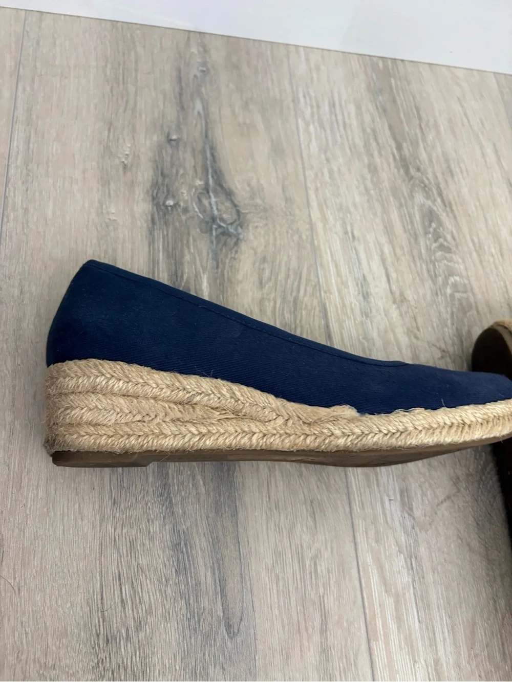 Life Stride Navy Canvas Wedge Espadrille